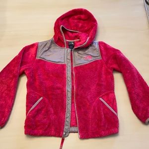 NORTH FACE Hot Pink Furry Fleece Girls M 10/12